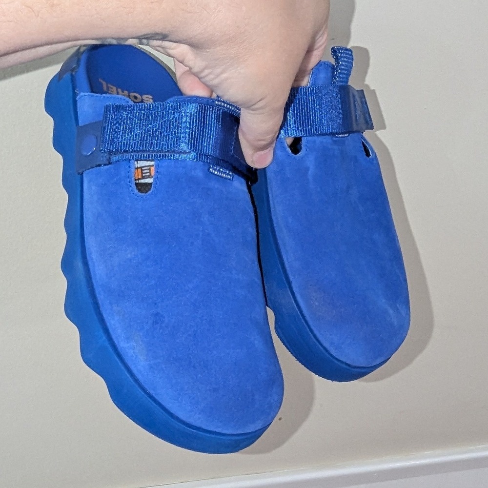 Sorel Ona Rmx Mule Electric Blue Suede SlipOn Platform Clog 8.5 Comfort Gorpcore - Picture 2 of 12